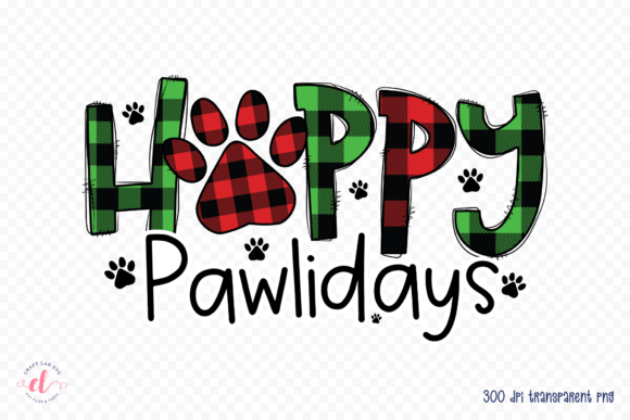 Happy Pawlidays PNG: Christmas Dog Graphics for Crafts & Local Branding