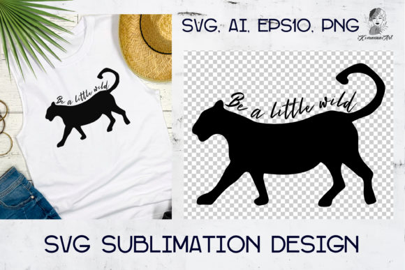 Wild Silhouette Panther, Leopard - Cut Graphics for Crafts
